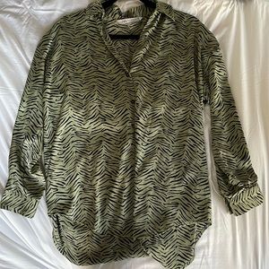 Zara Oversized Animal Print Blouse